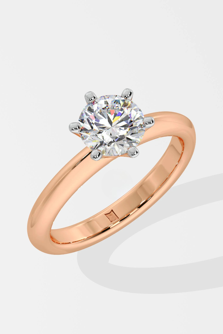 1 CT Round Cut Lab Grown Diamond Simple Luxury Solitaire Daily Wear Women's Ring