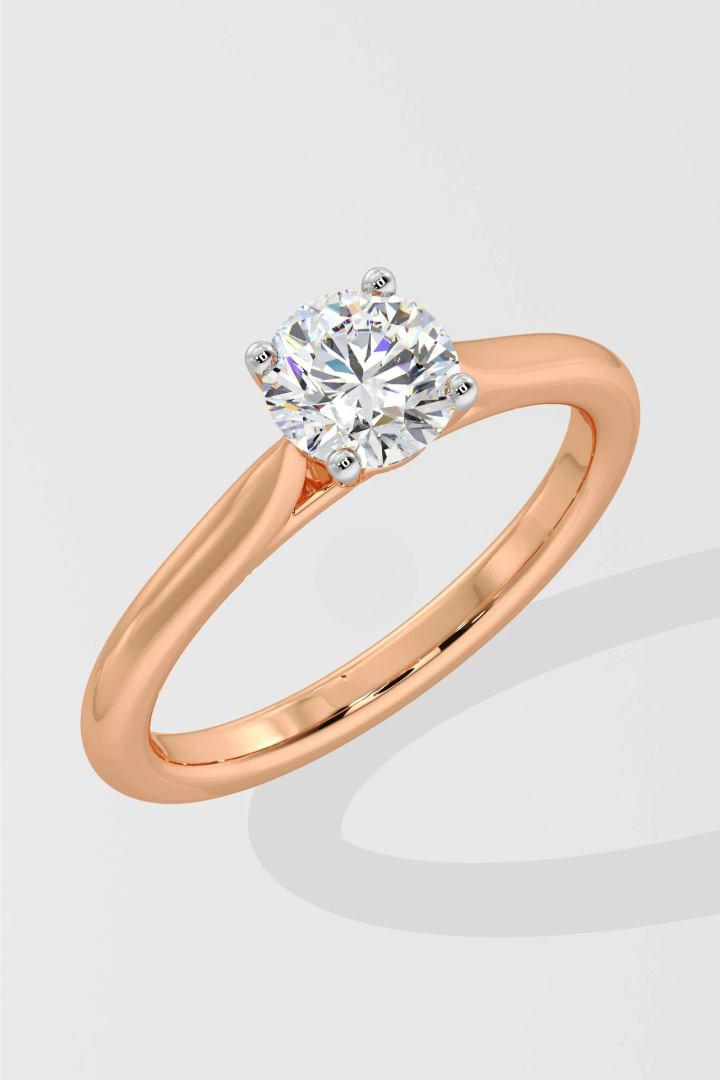 1 CT Round Cut Lab Grown Diamond Simple Luxury Solitaire Ring