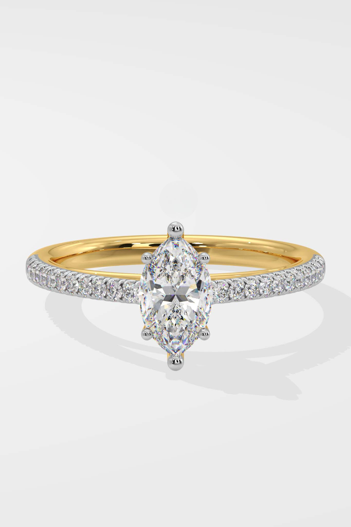 Marquise Cut 1 CT Lab Grown Diamond Luxury Engagement Women's Ring