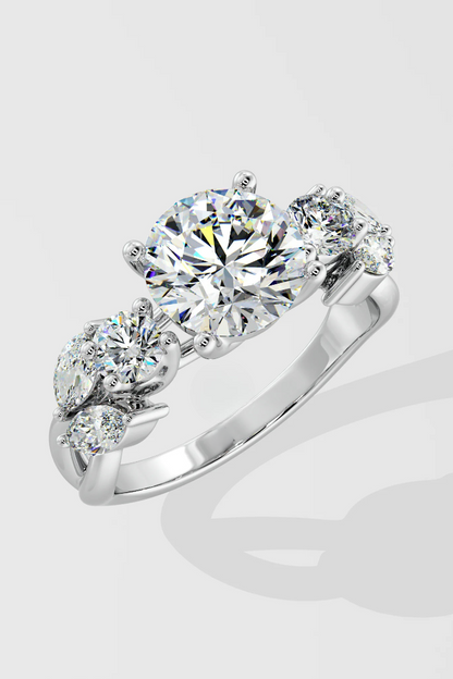 Solitaire Round 1.5 CT Lab Grown Diamond Mix Diamond Engagement Ring