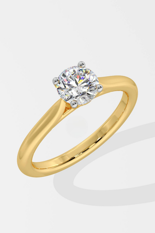 1 CT Round Cut Lab Grown Diamond Simple Luxury Solitaire Ring