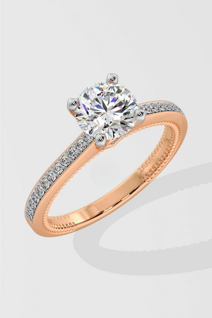 Round 1.3 CT Lab Grown Diamond Solitaire Engagement Ring