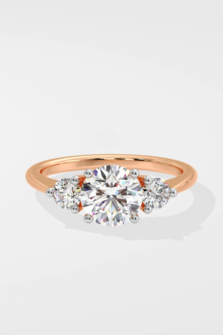 Round 1 CT Lab Grown Diamond Eternal Trinity 3 Stone Diamond Engagement Ring