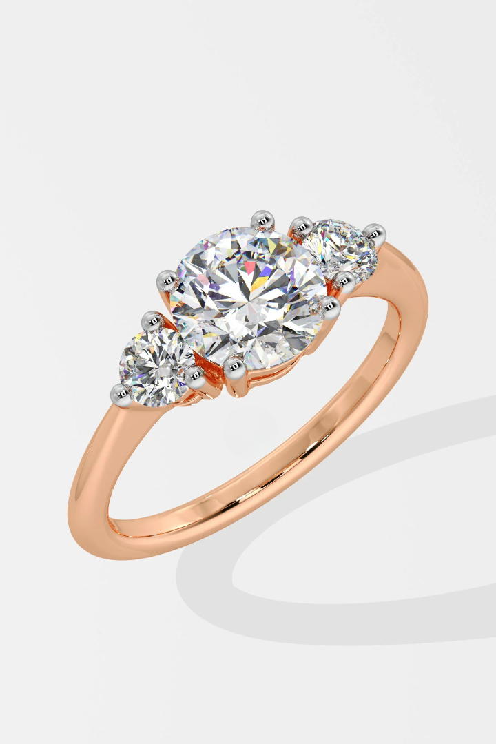 Round 1 CT Lab Grown Diamond Eternal Trinity 3 Stone Diamond Engagement Ring