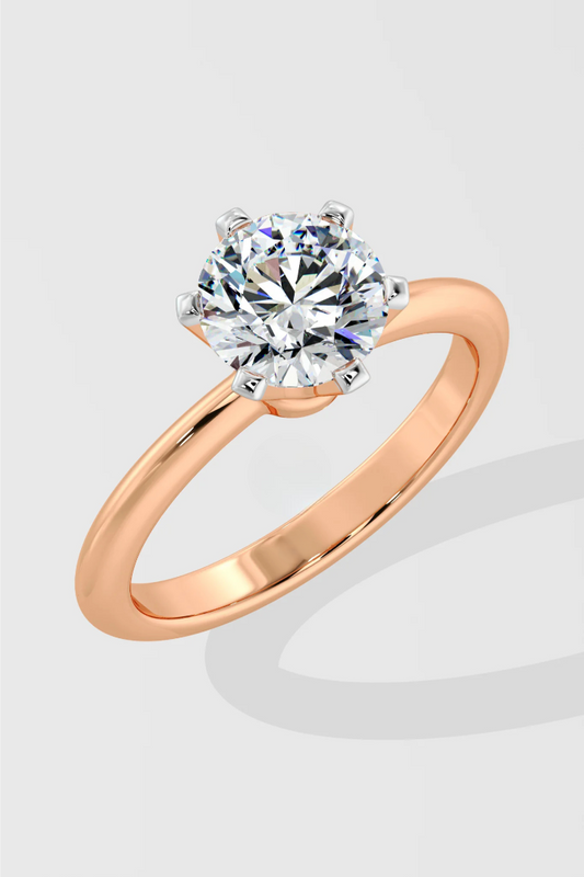 1.5 CT Round Cut Lab Grown Diamond Solitaire Simple Daily Wear Women's Ring