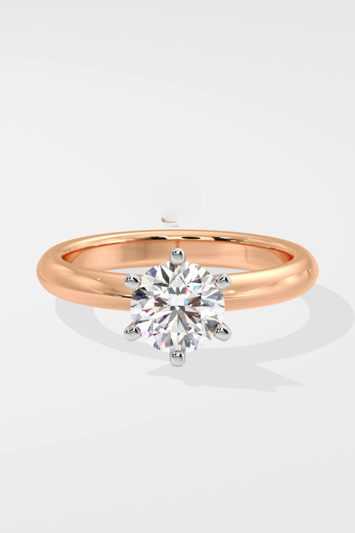 1 CT Round Cut Lab Grown Diamond Simple Luxury Solitaire Daily Wear Women's Ring