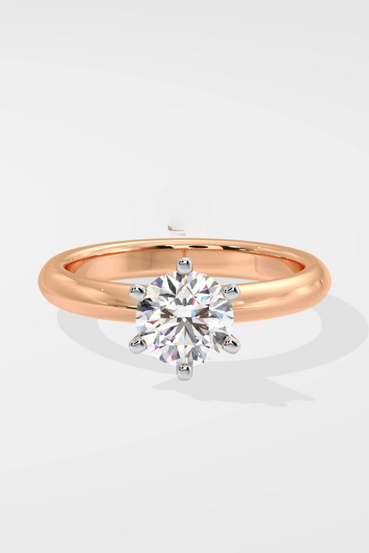 1 CT Round Cut Lab Grown Diamond Simple Luxury Solitaire Daily Wear Women's Ring