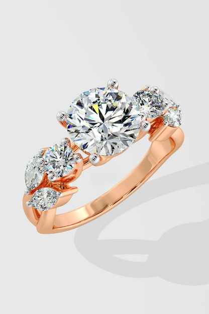 Solitaire Round 1.5 CT Lab Grown Diamond Mix Diamond Engagement Ring