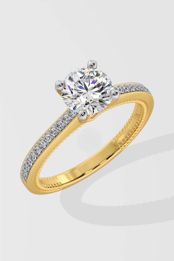 Round 1.3 CT Lab Grown Diamond Solitaire Engagement Ring