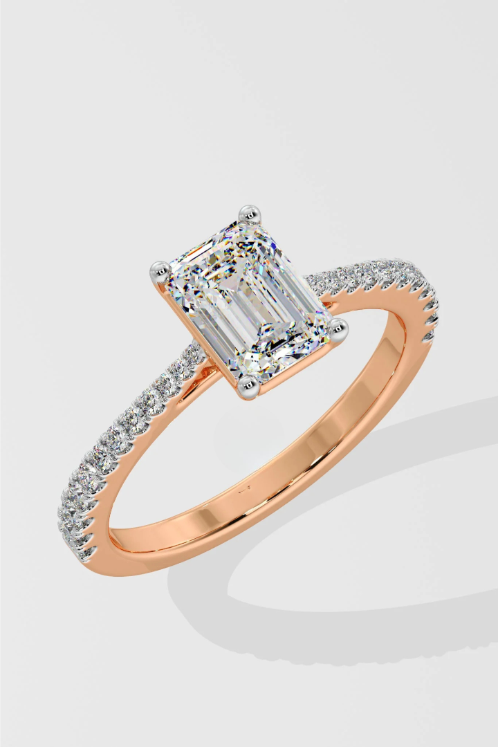 Emerald Cut 1.5 CT Lab Grown Diamond Simple Solitaire Daily Wear Ring for Women