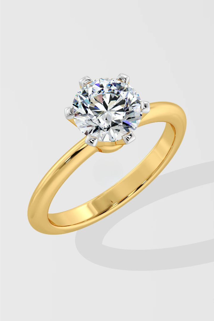 1.5 CT Round Cut Lab Grown Diamond Solitaire Simple Daily Wear Women's Ring