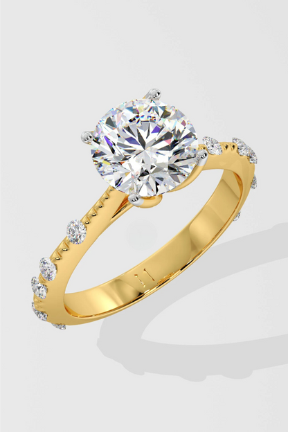 1.5 CT Round Cut Lab Grown Diamond Radiance Solitaire Ring