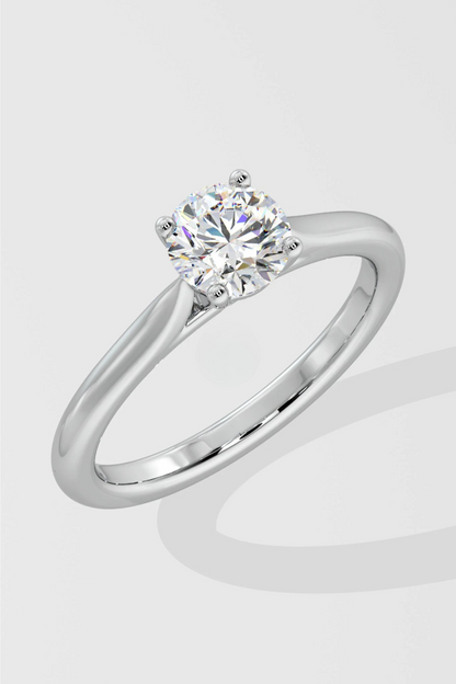 1 CT Round Cut Lab Grown Diamond Simple Luxury Solitaire Ring