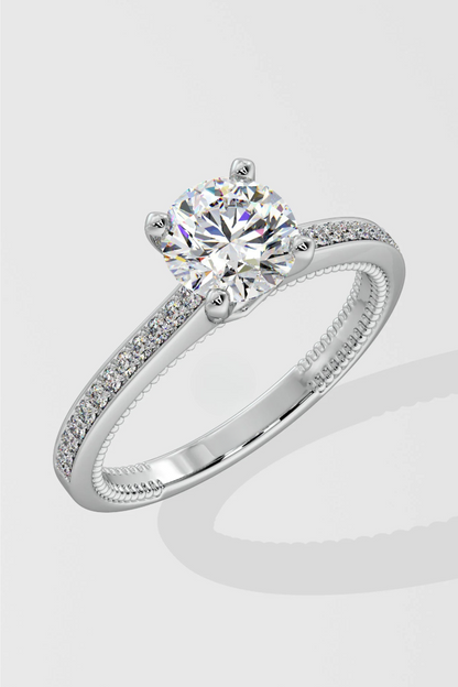 Round 1.3 CT Lab Grown Diamond Solitaire Engagement Ring