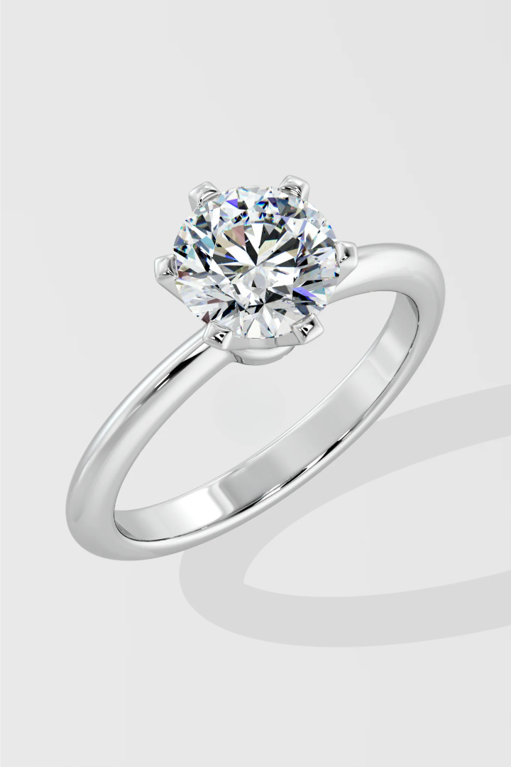 1.5 CT Round Cut Lab Grown Diamond Solitaire Simple Daily Wear Women's Ring