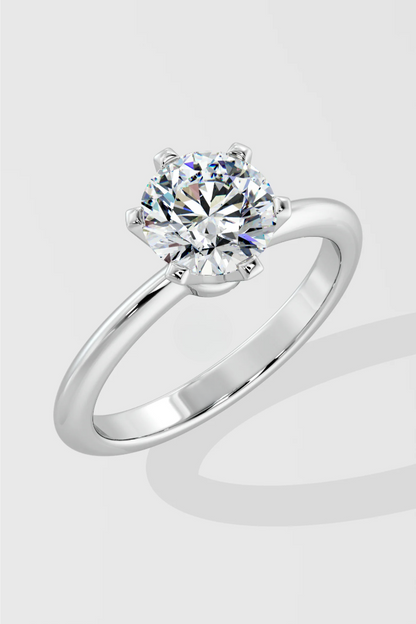 1.5 CT Round Cut Lab Grown Diamond Solitaire Simple Daily Wear Women's Ring