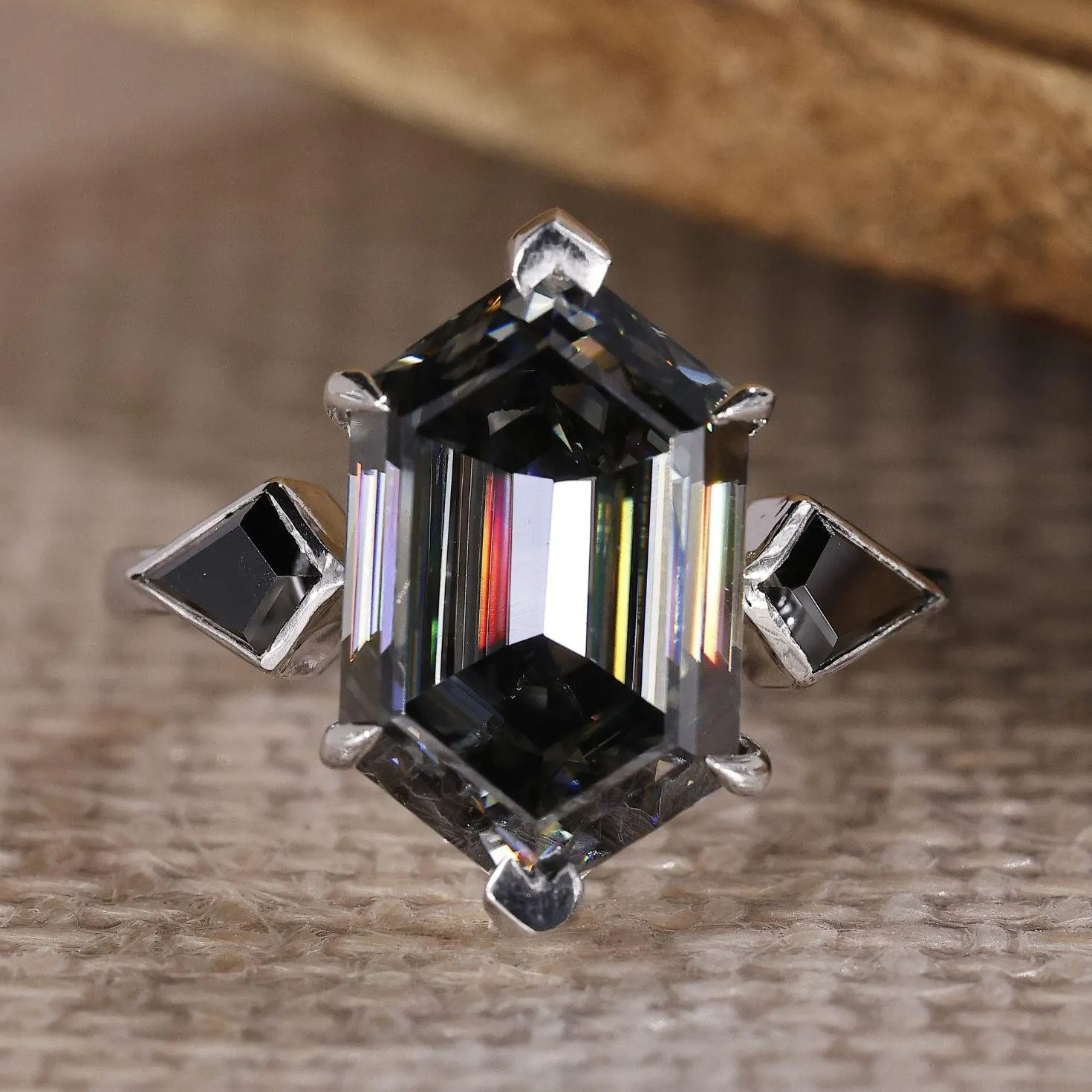 hexagon cut ring
