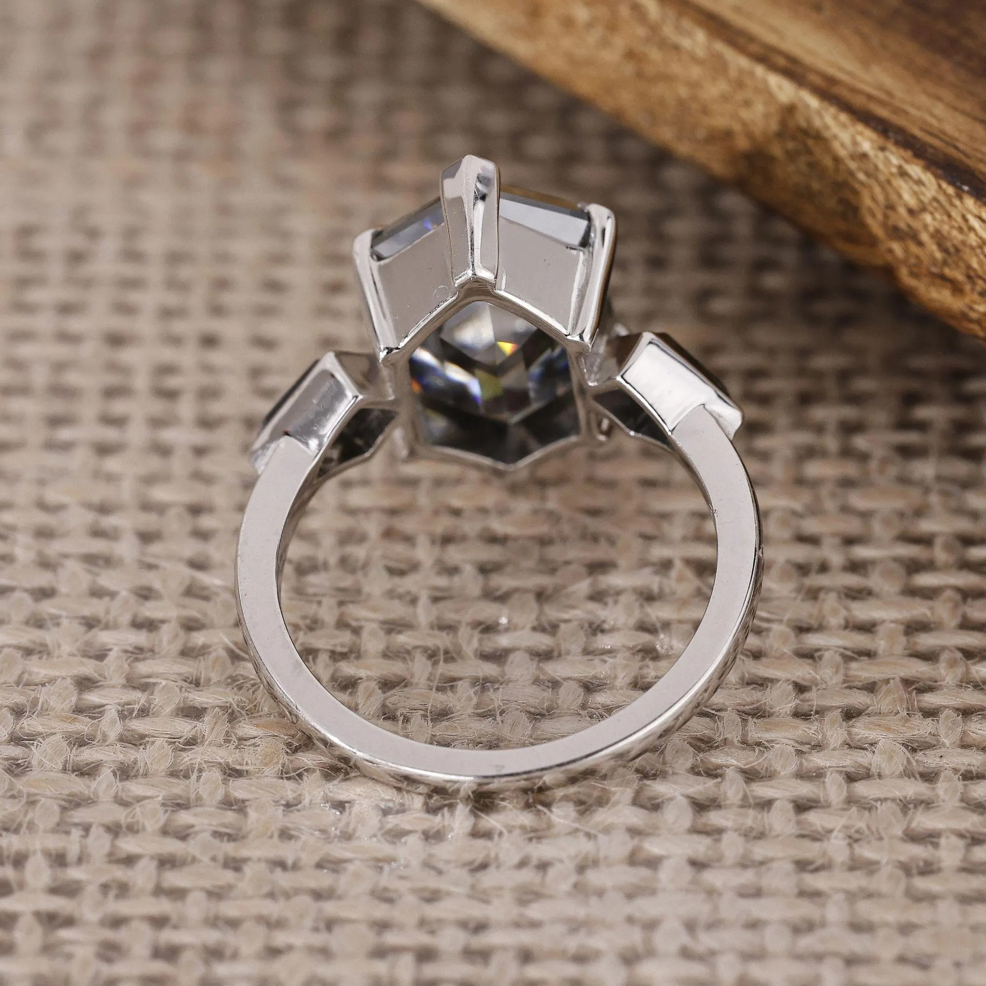 hexagon cut ring