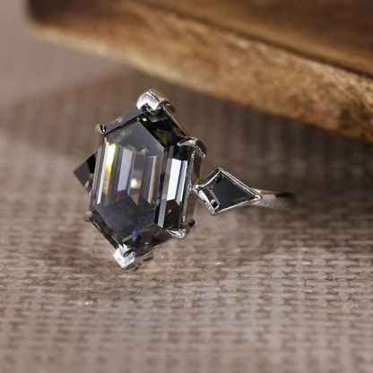 hexagon cut ring
