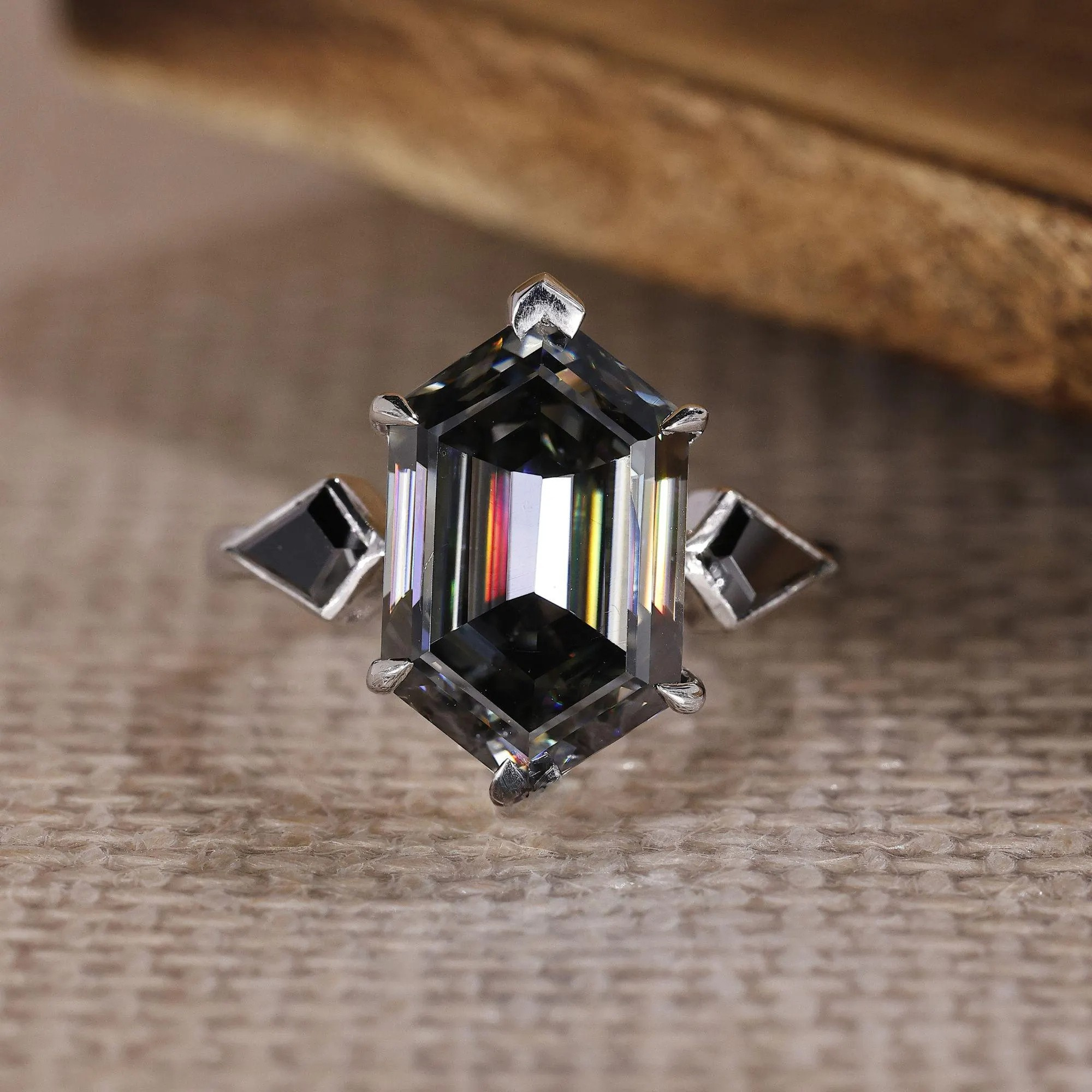 hexagon cut ring