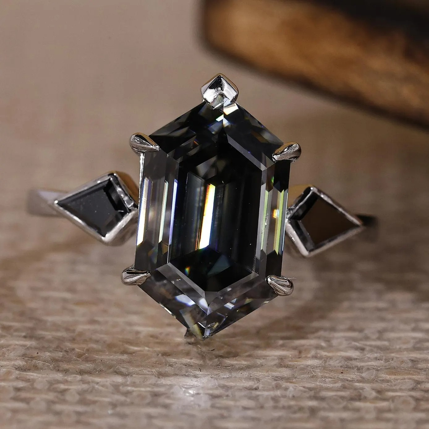 hexagon cut ring