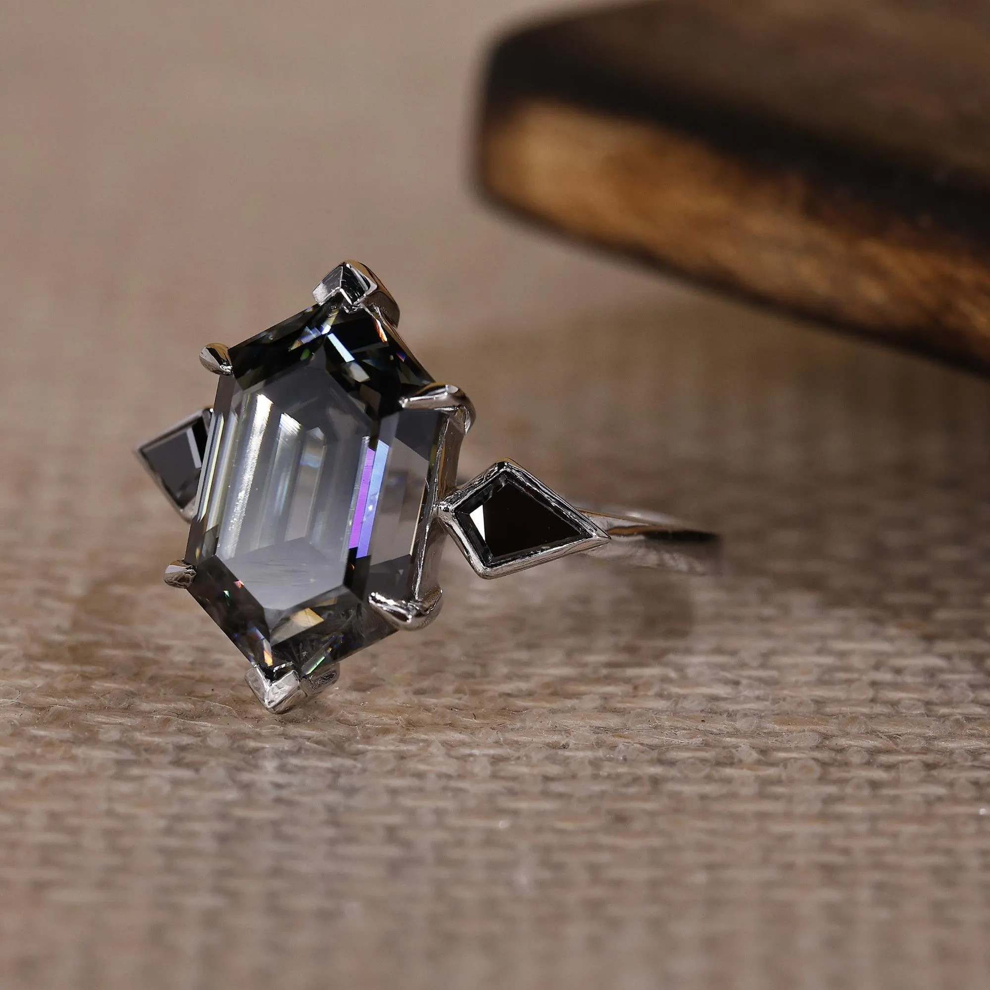 hexagon cut ring