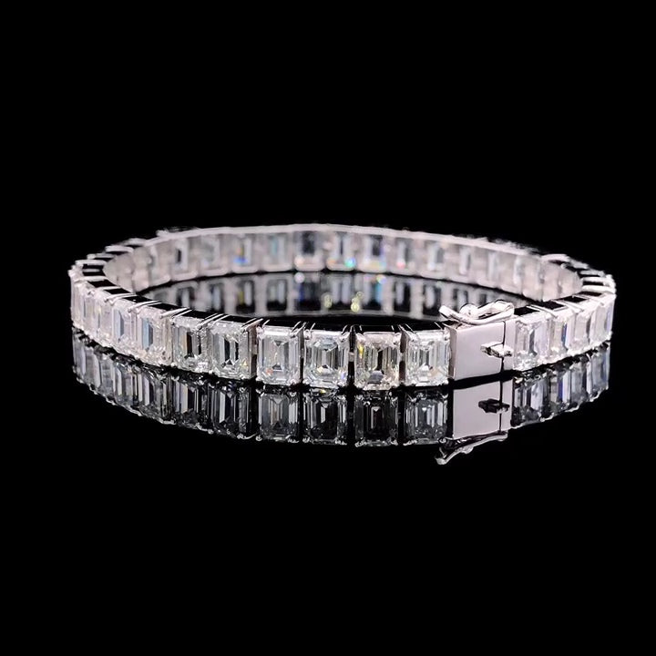 Classic 1 CT Emerald-Cut Diamond Tennis Bracelet Unisex