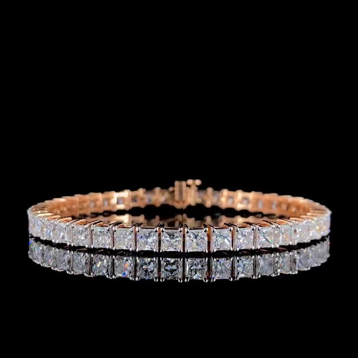 Classic 1 CT Princess-Cut VVS Moissanite Diamond Tennis Bracelet Unisex