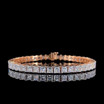 Classic 1 CT Princess-Cut VVS Moissanite Diamond Tennis Bracelet Unisex