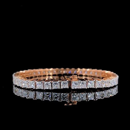 Classic 1 CT Princess-Cut VVS Moissanite Diamond Tennis Bracelet Unisex
