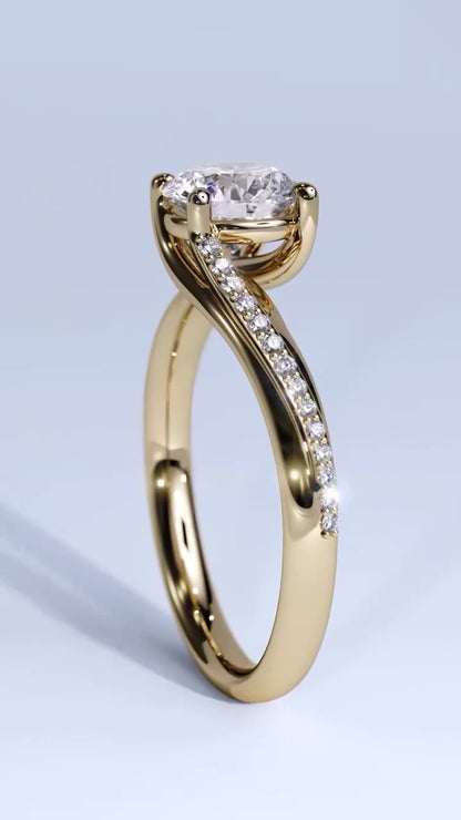 1.5 CT Round Cut Lab Grown Diamond Eternity Band Solitaire Ring for Her