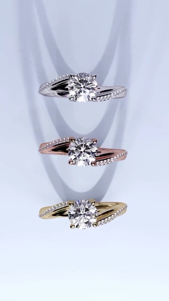 1.5 CT Round Cut Lab Grown Diamond Eternity Band Solitaire Ring for Her