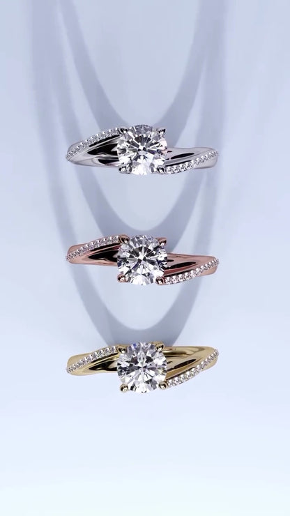 1.5 CT Round Cut Lab Grown Diamond Eternity Band Solitaire Ring for Her
