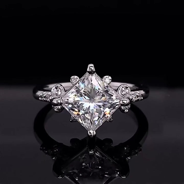 2 CT Princess Cut Lab Grown Diamond 4 Prong Set Beautiful Solitaire Ring