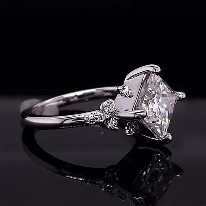 2 CT Princess Cut Lab Grown Diamond 4 Prong Set Beautiful Solitaire Ring