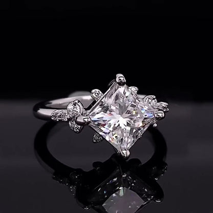 2 CT Princess Cut Lab Grown Diamond 4 Prong Set Beautiful Solitaire Ring