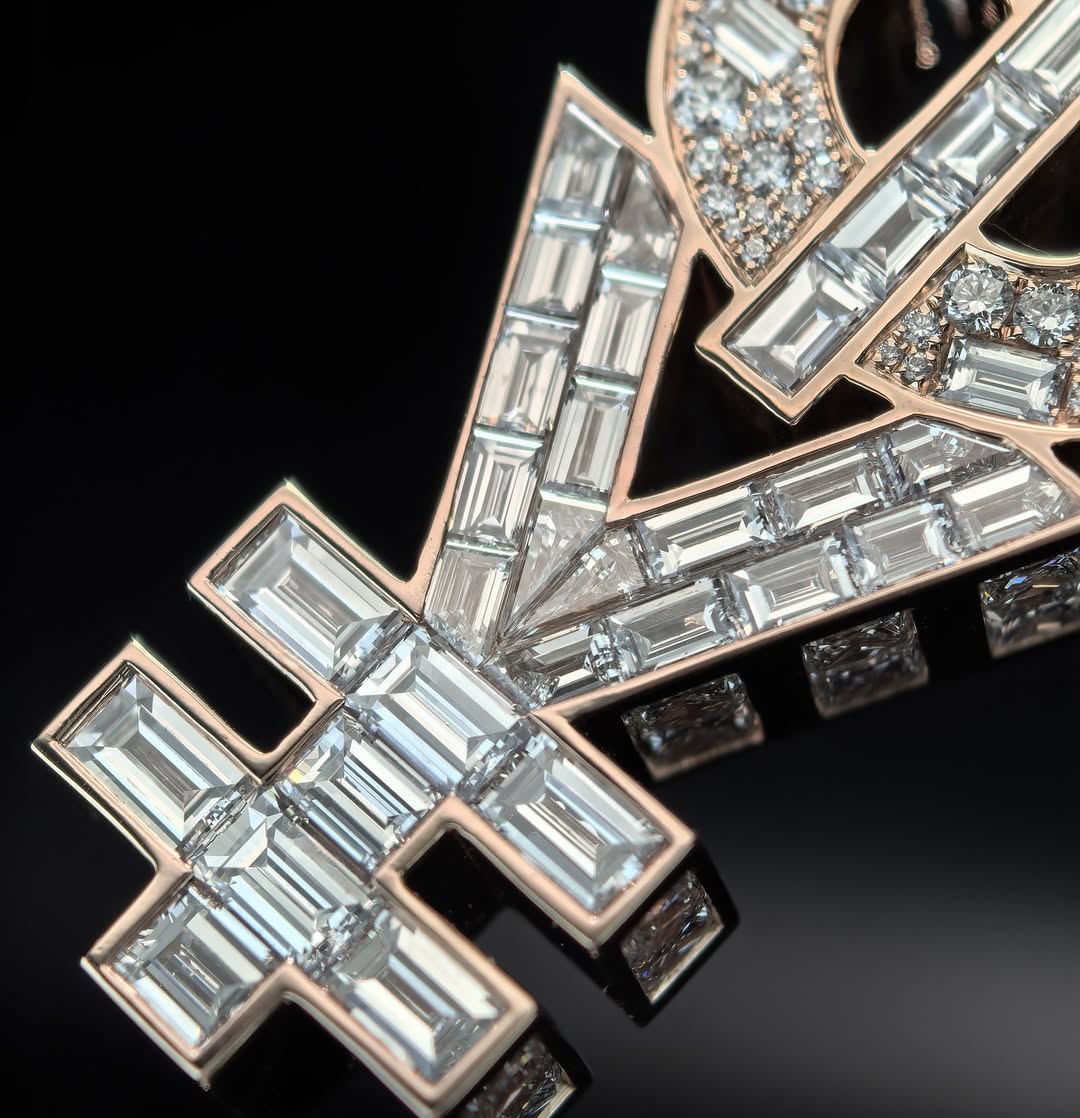 Custom Fully Iced VVS Moissanite Golden Font & $ Pendant
