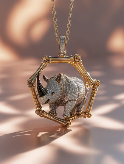 CUSTOM ANIMAL ROUND BAND LINK MOISSANITE VVS DIAMOND PENDANT