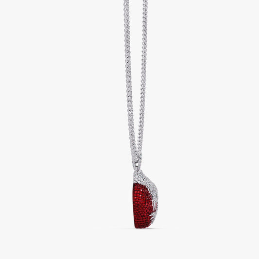Iced-Out Custom Red Heart VVS Moissanite Diamond Pendant