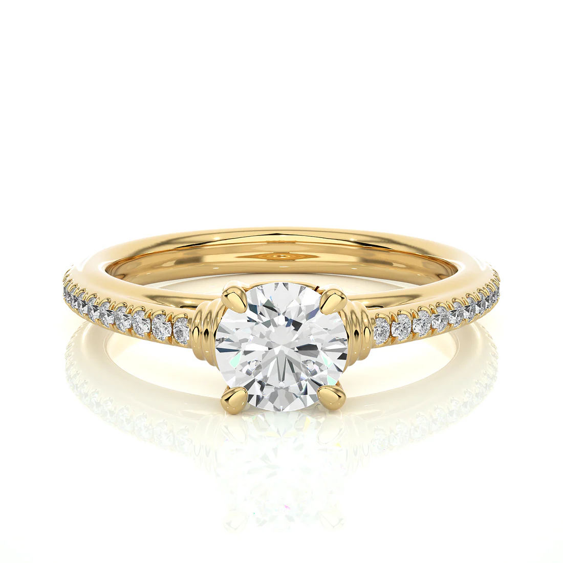 Classic 1 CT Round Lab-Grown Diamond 4-Prong Solitaire Wedding Ring