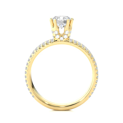 Elegant 1 CT Round Lab-Grown Diamond 8-Prong Twist-Band Wedding Ring