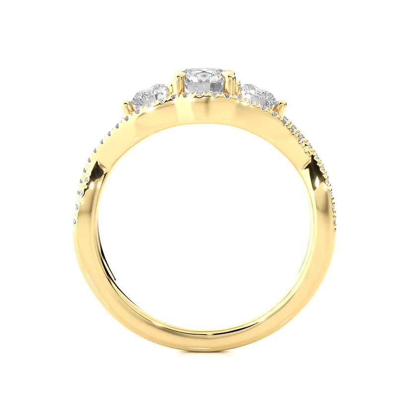 Elegant 1 CT Round Lab-Grown Diamond Trio Infinity Twist-Band Wedding Ring