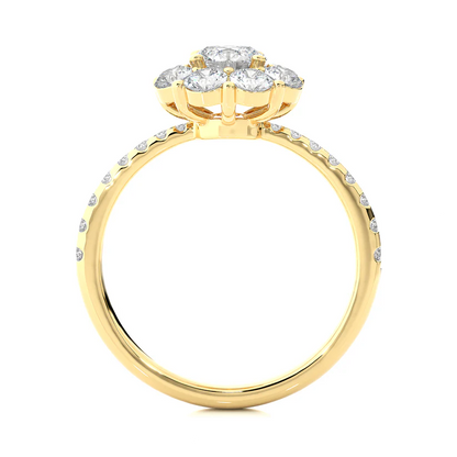 Exquisite 1 CT Round Lab-Grown Diamond Pave-Set Halo Solitaire Ring