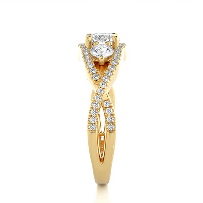 Elegant 1 CT Round Lab-Grown Diamond Trio Infinity Twist-Band Wedding Ring