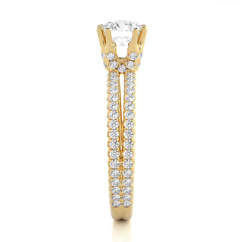 Elegant 1 CT Round Lab-Grown Diamond 8-Prong Twist-Band Wedding Ring