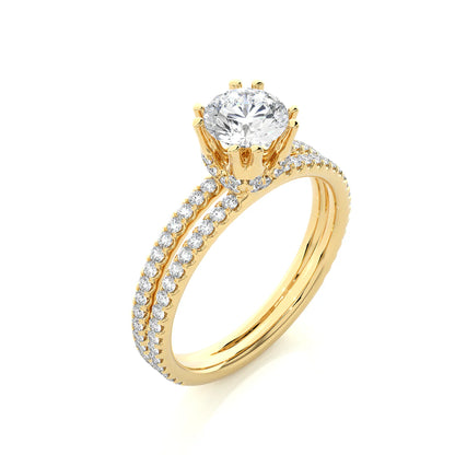 Elegant 1 CT Round Lab-Grown Diamond 8-Prong Twist-Band Wedding Ring