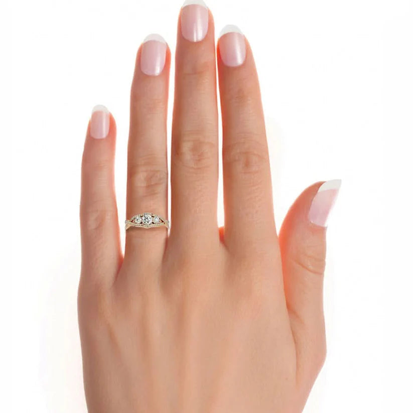 Elegant 1 CT Round Lab-Grown Diamond Trio Infinity Twist-Band Wedding Ring
