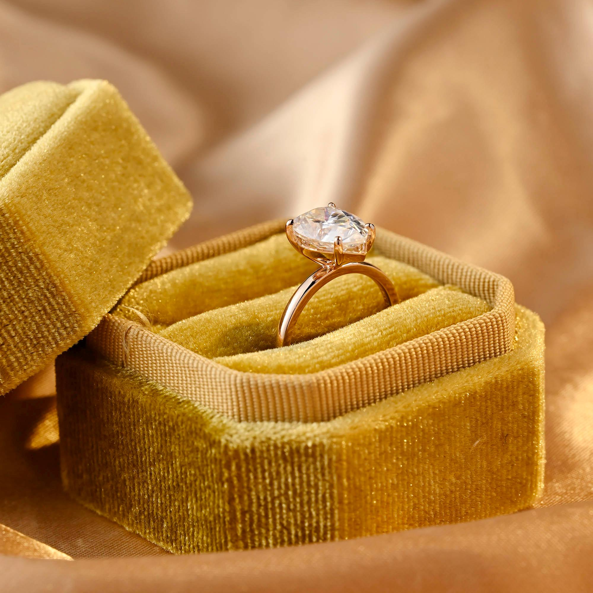 Solid Gold Pear Cut Solitaire Tear Drop Moissanite Engagement Ring, Anniversary Ring for Women, Moissanite Gifts