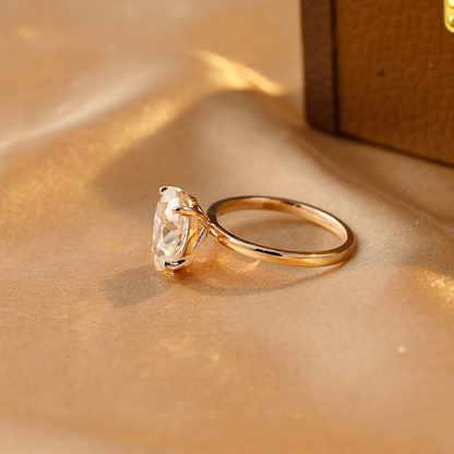 Solid Gold Pear Cut Solitaire Tear Drop Moissanite Engagement Ring, Anniversary Ring for Women, Moissanite Gifts