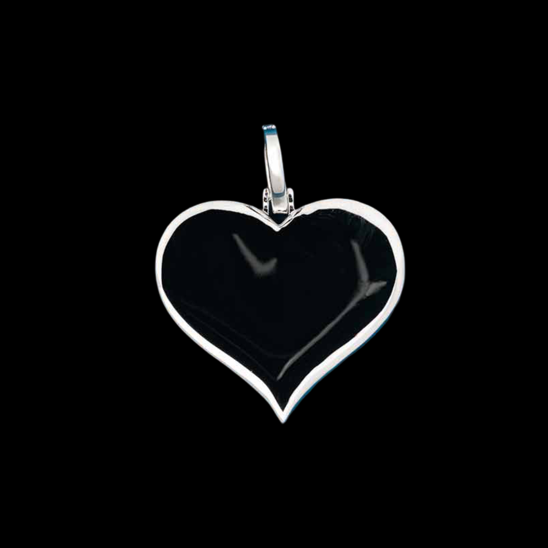 VVS Moissanite Diamond Heart Shape Photo Pendant
